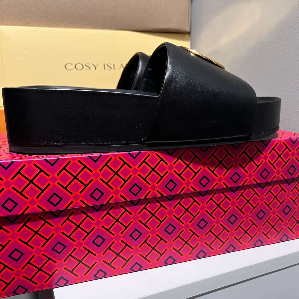 New Tory Burch Patos Slide Sandals - Picture 2 of 8